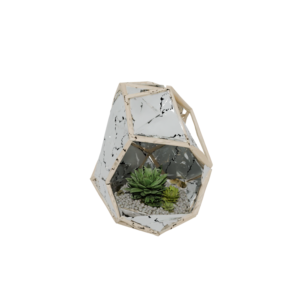 Woodgrain Geometric Geometric Terrarium Frame