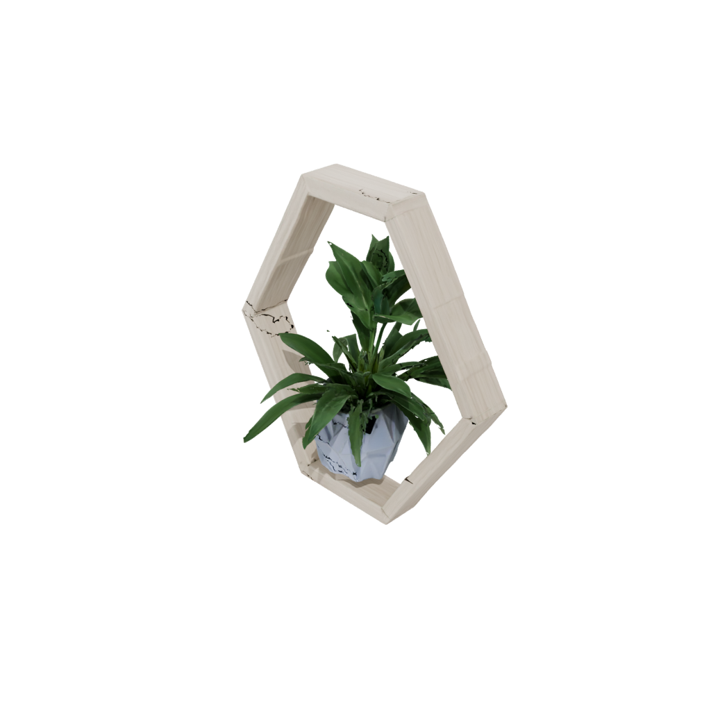 Woodgrain Geometric Hexagon Wall Planter