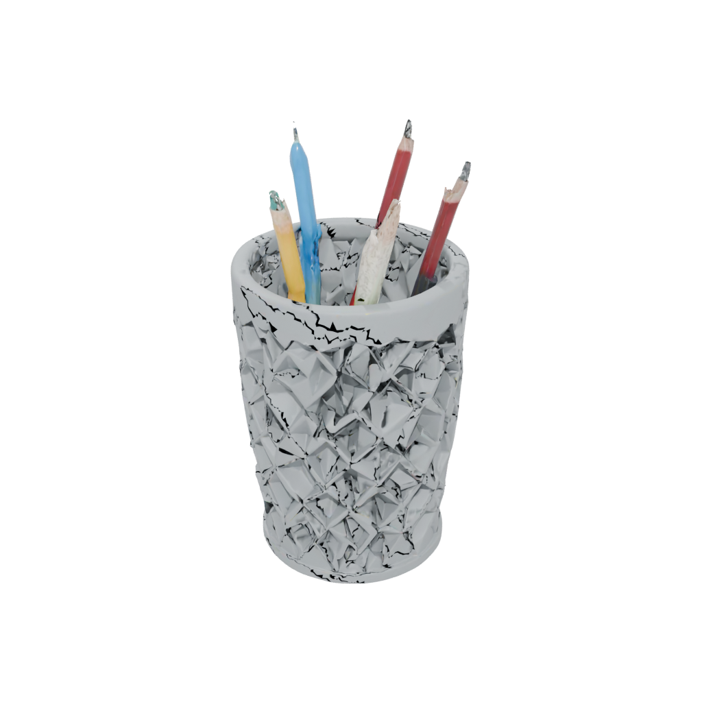 Woodgrain Geometric Lattice Pencil Cup