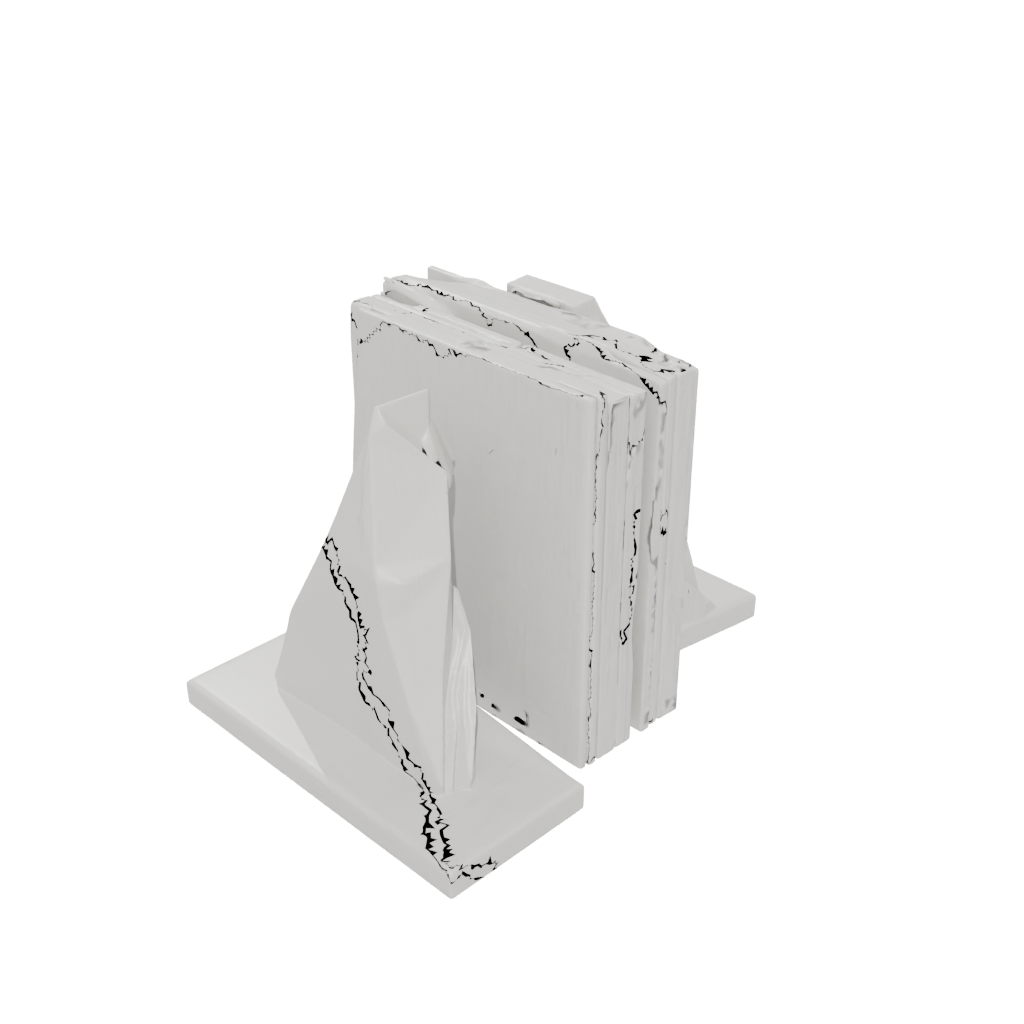 Woodgrain Geometric Low-Poly Bookend Pair