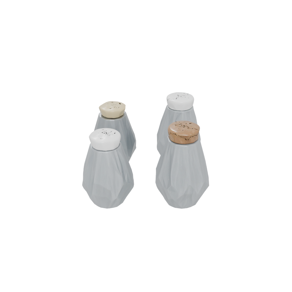 Woodgrain Geometric Salt And Pepper Cellar Pair