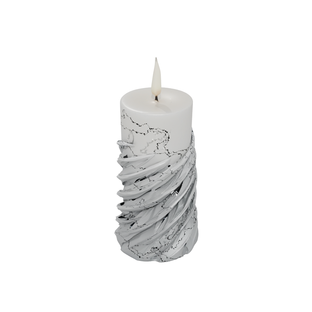 Woodgrain Geometric Spiral Candle Holder