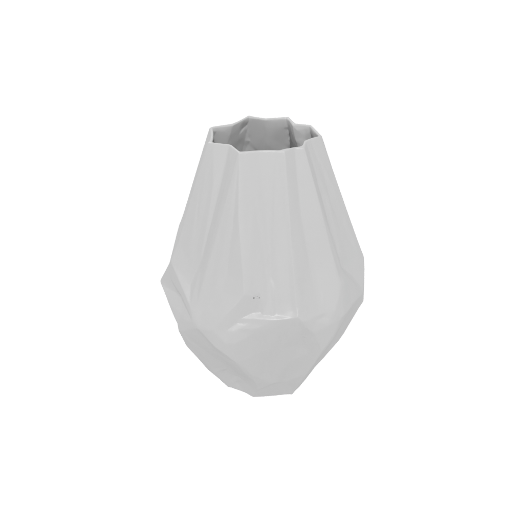 Woodgrain Geometric Faceted Vase
