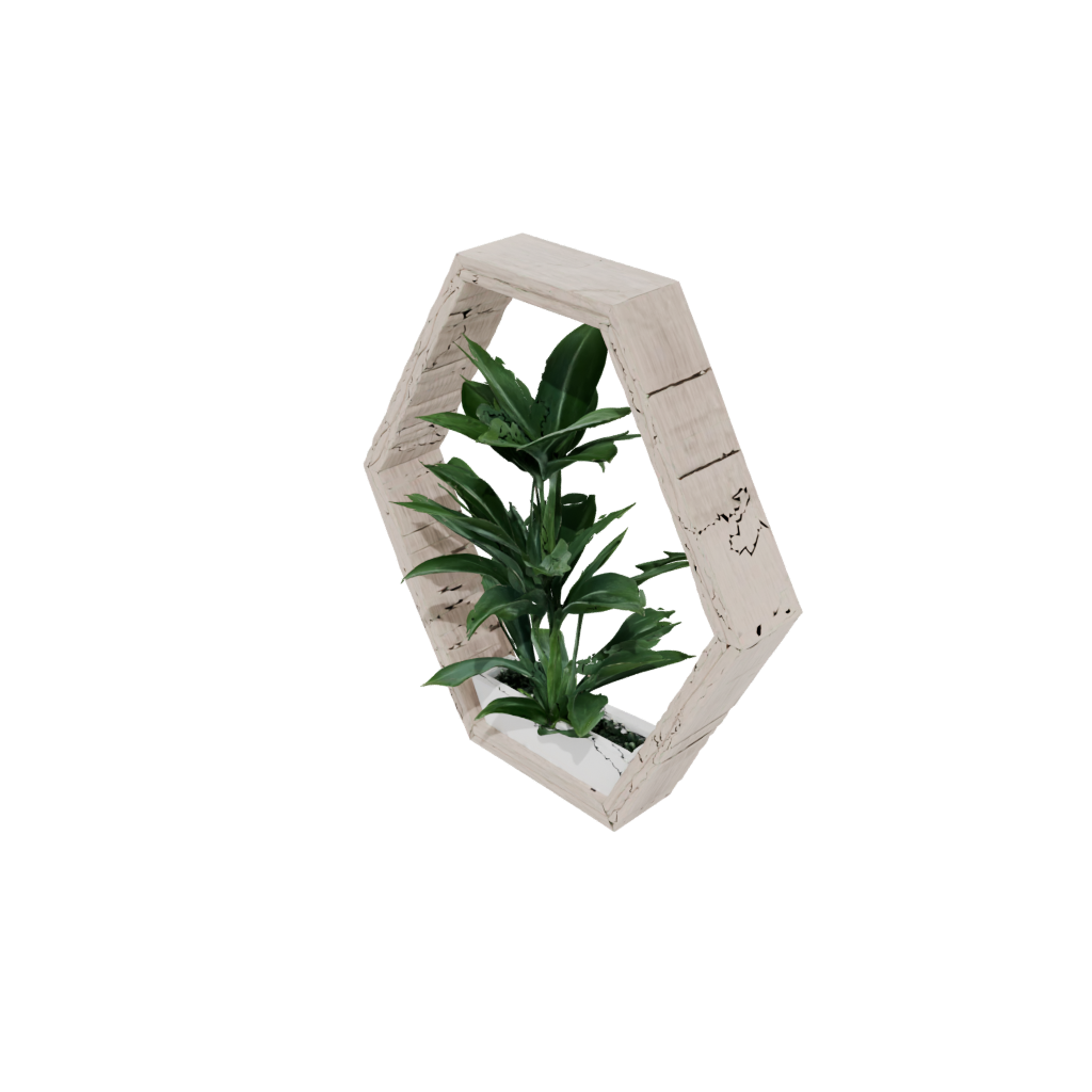 Woodgrain Hexagon Wall Planter