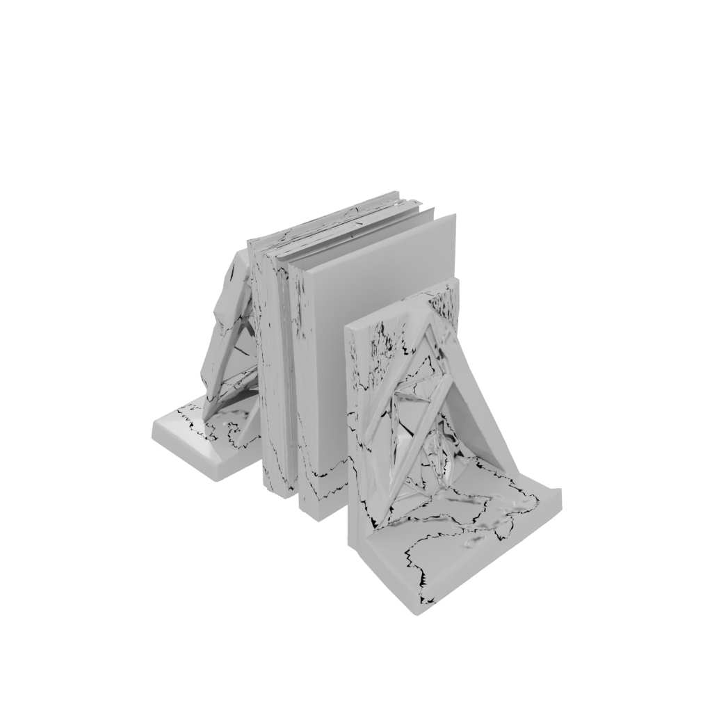 Woodgrain Low-Poly Bookend Pair
