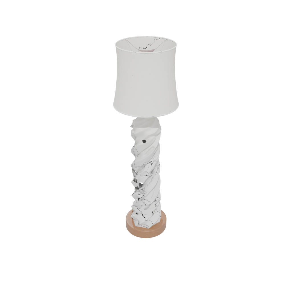Woodgrain Twisted Column Lamp Base