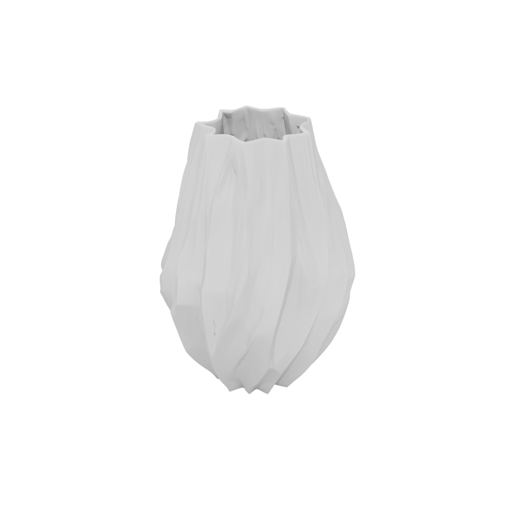 Woodgrain Organic Geometric Faceted Vase