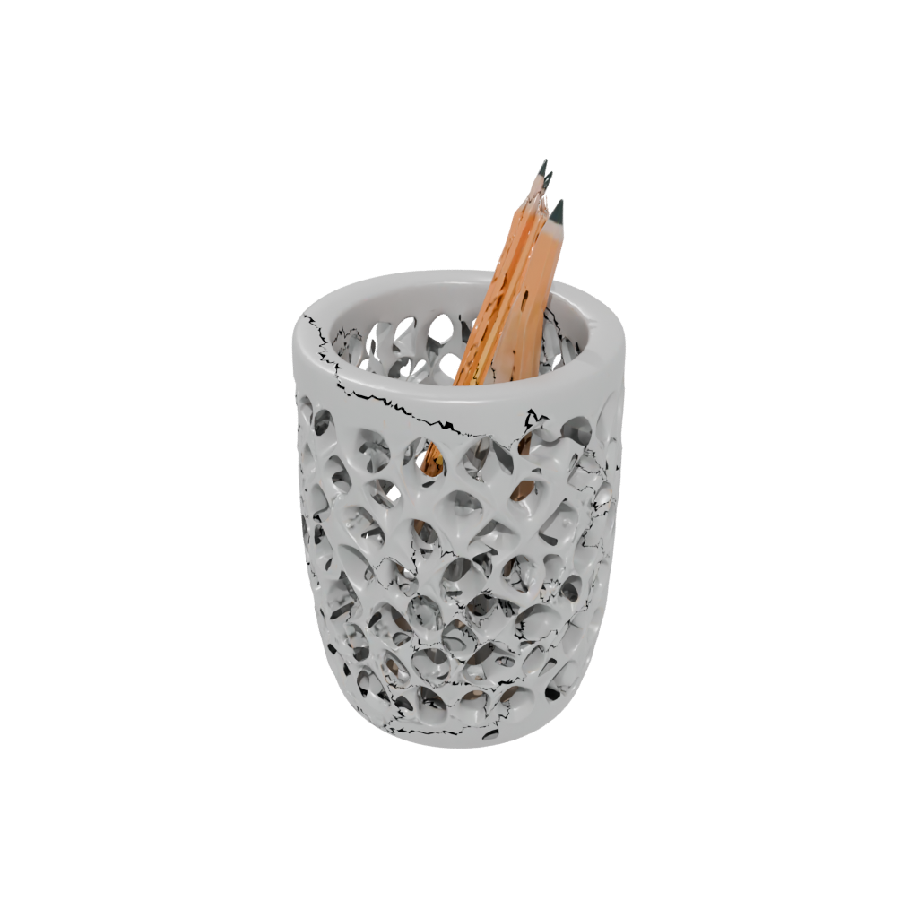 Woodgrain Organic Lattice Pencil Cup