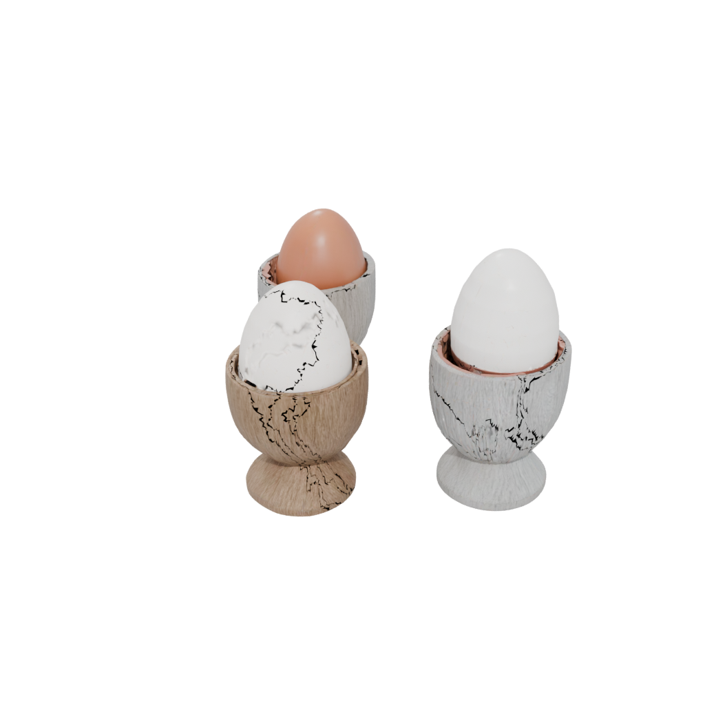 Woodgrain Rustic Egg Cup Set