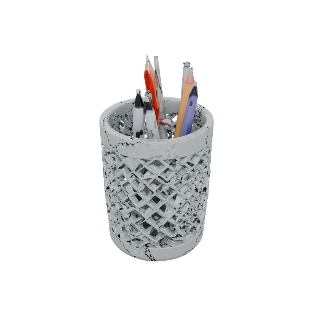 Woodgrain Rustic Lattice Pencil Cup