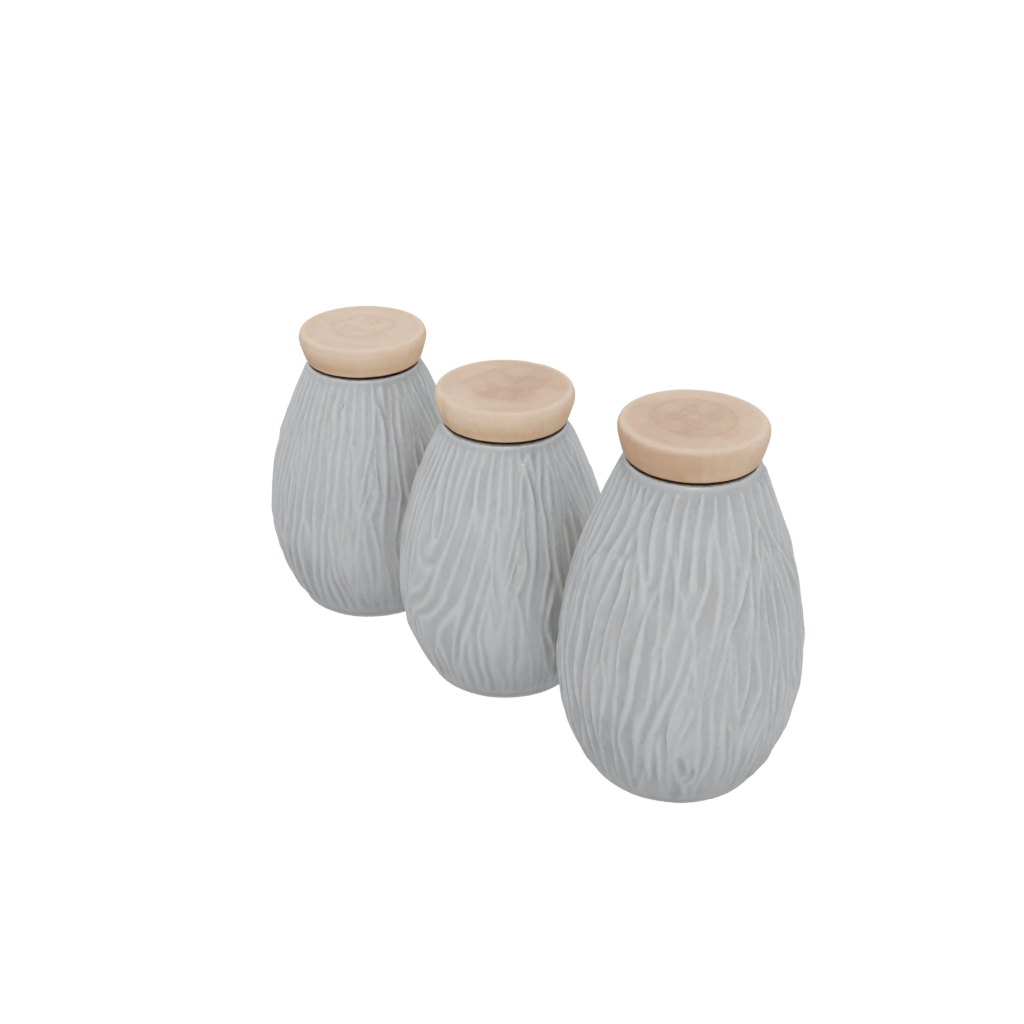Woodgrain Rustic Salt And Pepper Cellar Pair
