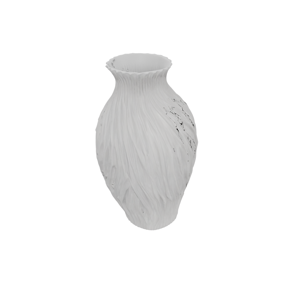 Woodgrain Rustic Vase With Twisted Ribs