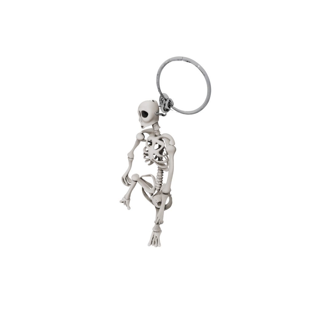 3D Key Skeleton Charm — keychains 3D print model, STL