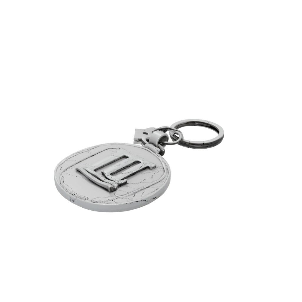 3D Monogram Initial L — keychains 3D print model, STL