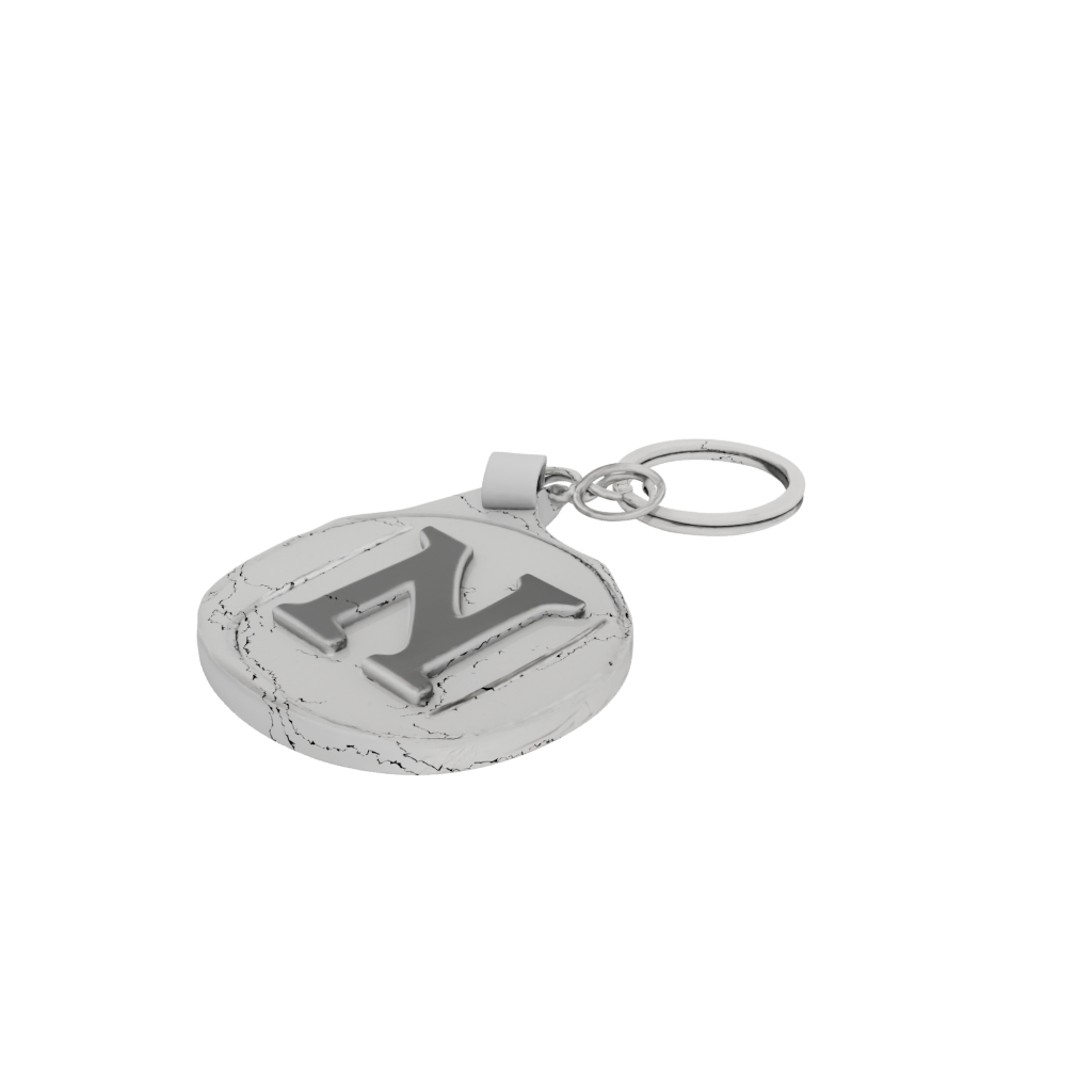 3D Monogram Initial N — keychains 3D print model, STL
