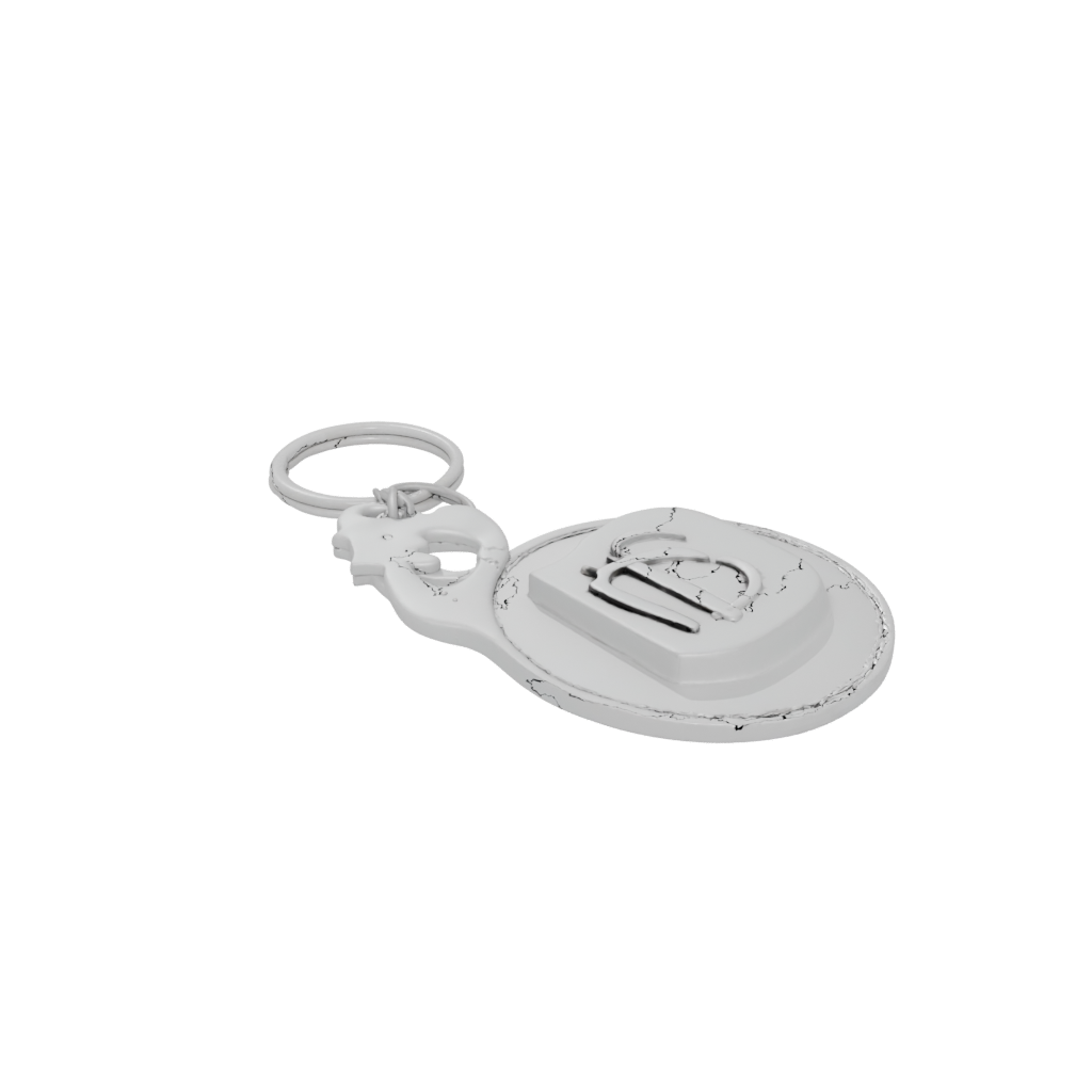 3D Monogram Initial T — keychains 3D print model, STL