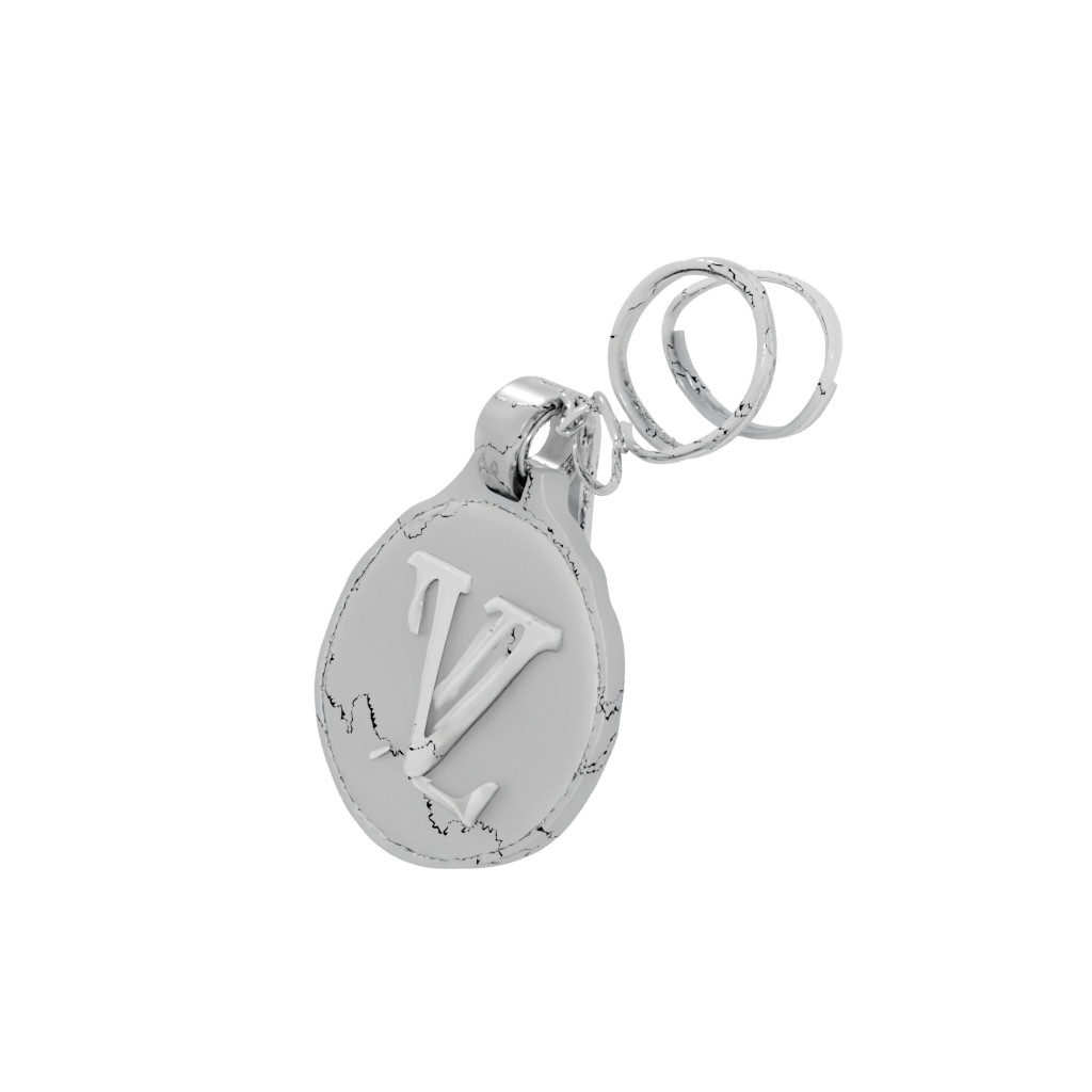 3D Monogram Initial V — keychains 3D print model, STL