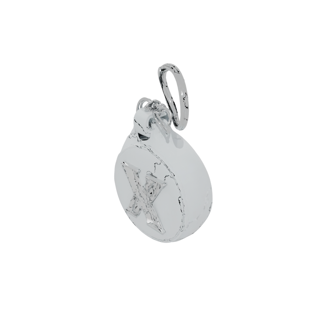 3D Monogram Initial X — keychains 3D print model, STL