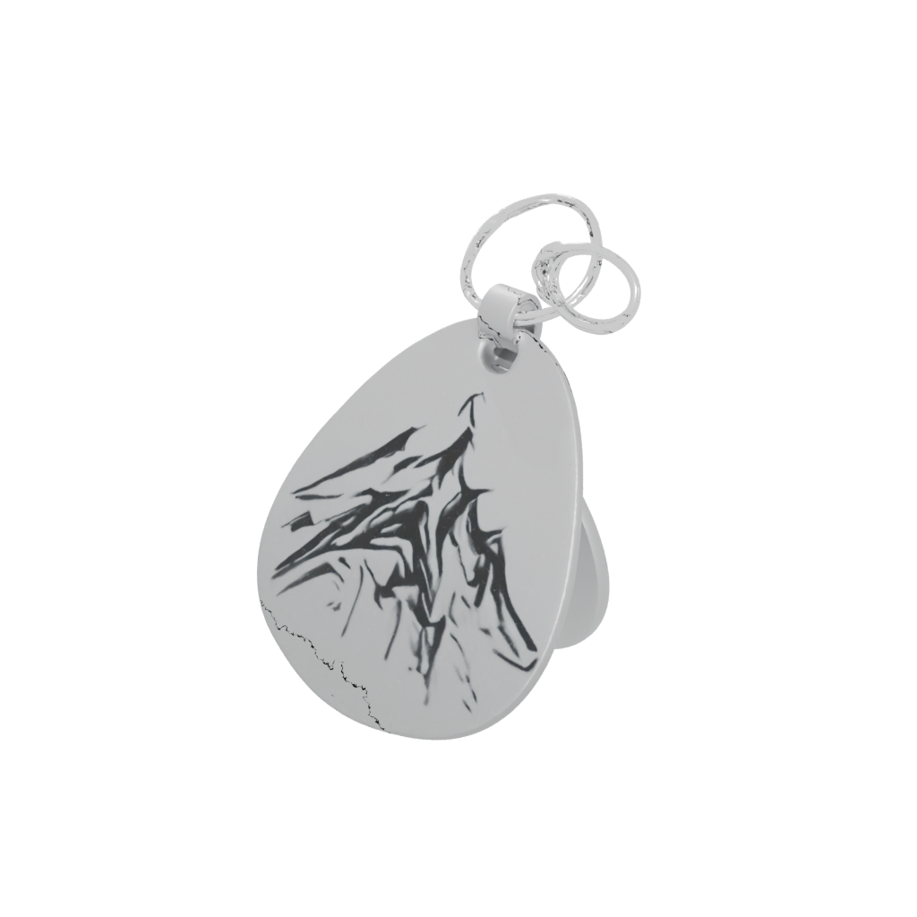 3D Mountain Peak Charm — keychains 3D print model, STL