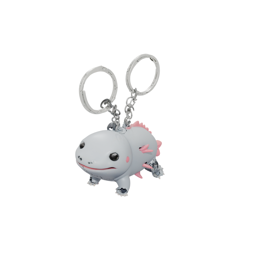 3D Tiny Axolotl Charm — keychains 3D print model, STL