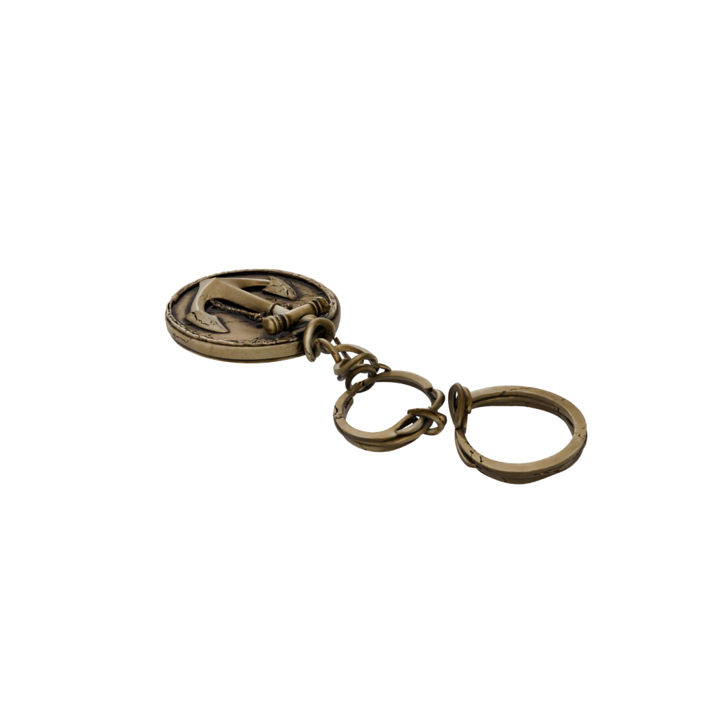 Bronze 3D Anchor Charm — keychains 3D print model, STL
