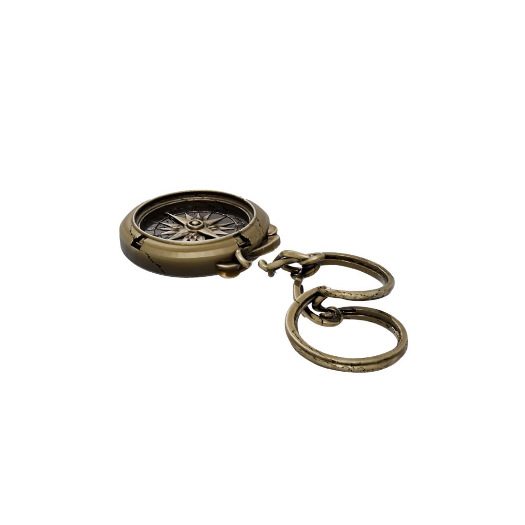 Bronze 3D Compass Charm