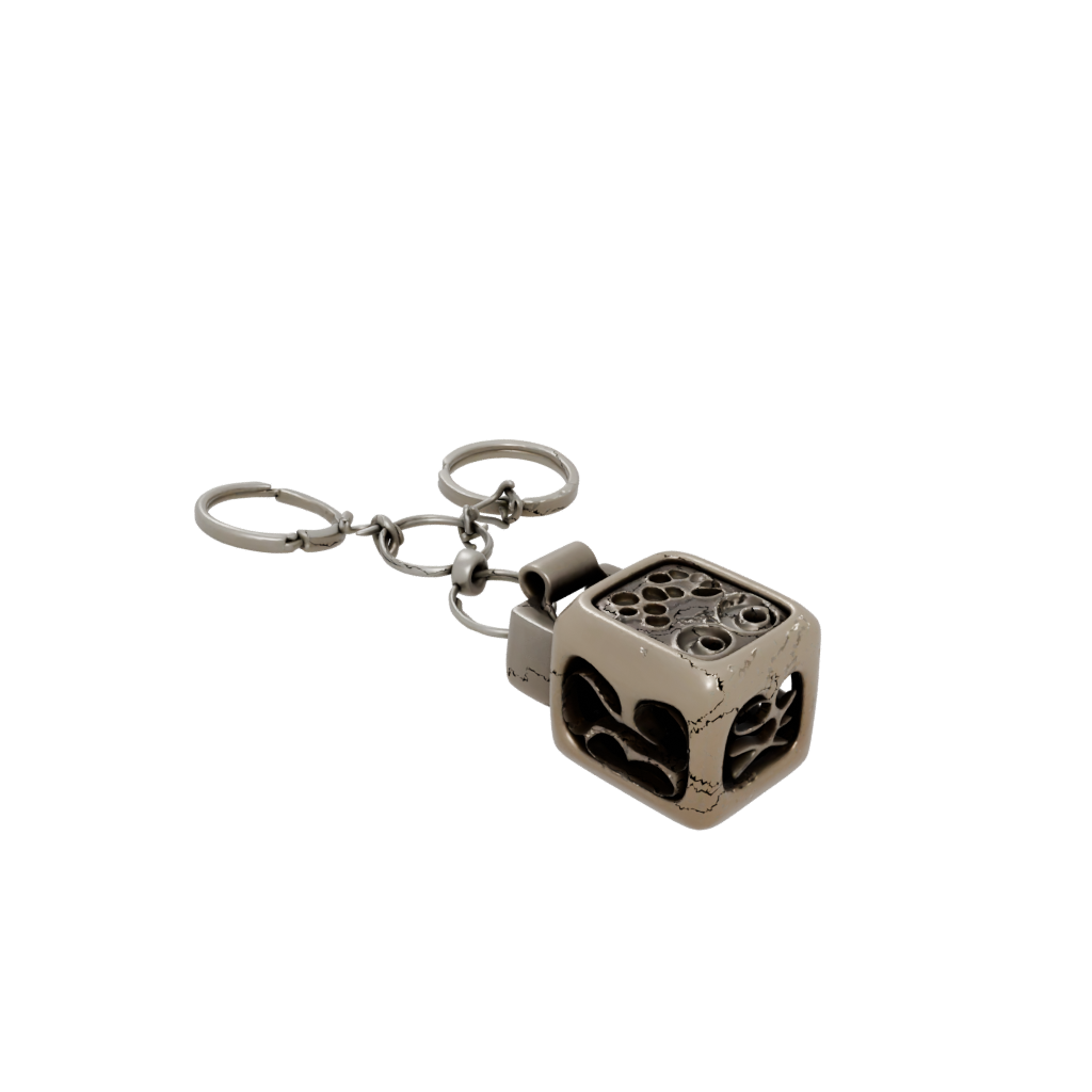 Bronze 3D Dice Holder Keychain — keychains 3D print model, STL