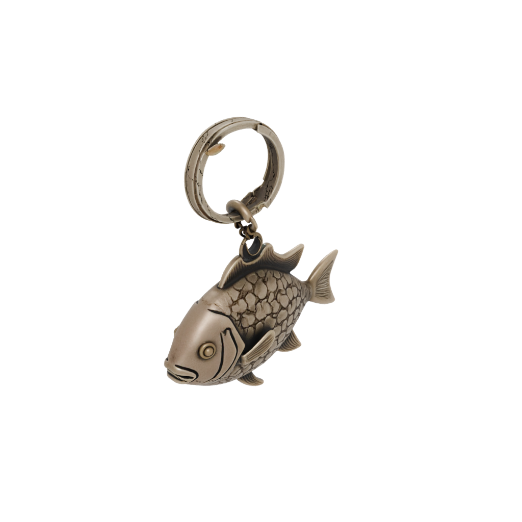 Bronze 3D Fish Charm — keychains 3D print model, STL