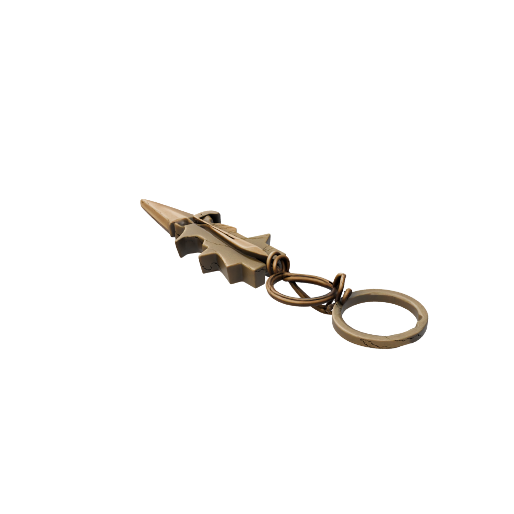 Bronze 3D Lightning Bolt Charm