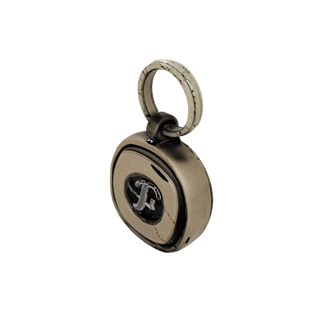 Bronze 3D Monogram Initial F — keychains 3D print model, STL