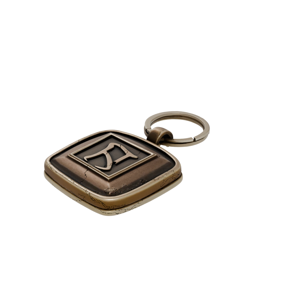 Bronze 3D Monogram Initial H — keychains 3D print model, STL