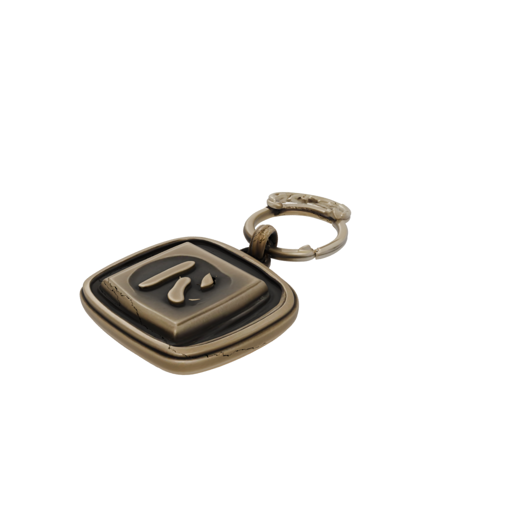 Bronze 3D Monogram Initial R — keychains 3D print model, STL