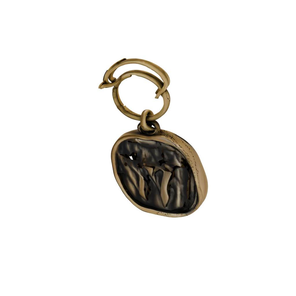 Bronze 3D Monogram Initial W — keychains 3D print model, STL