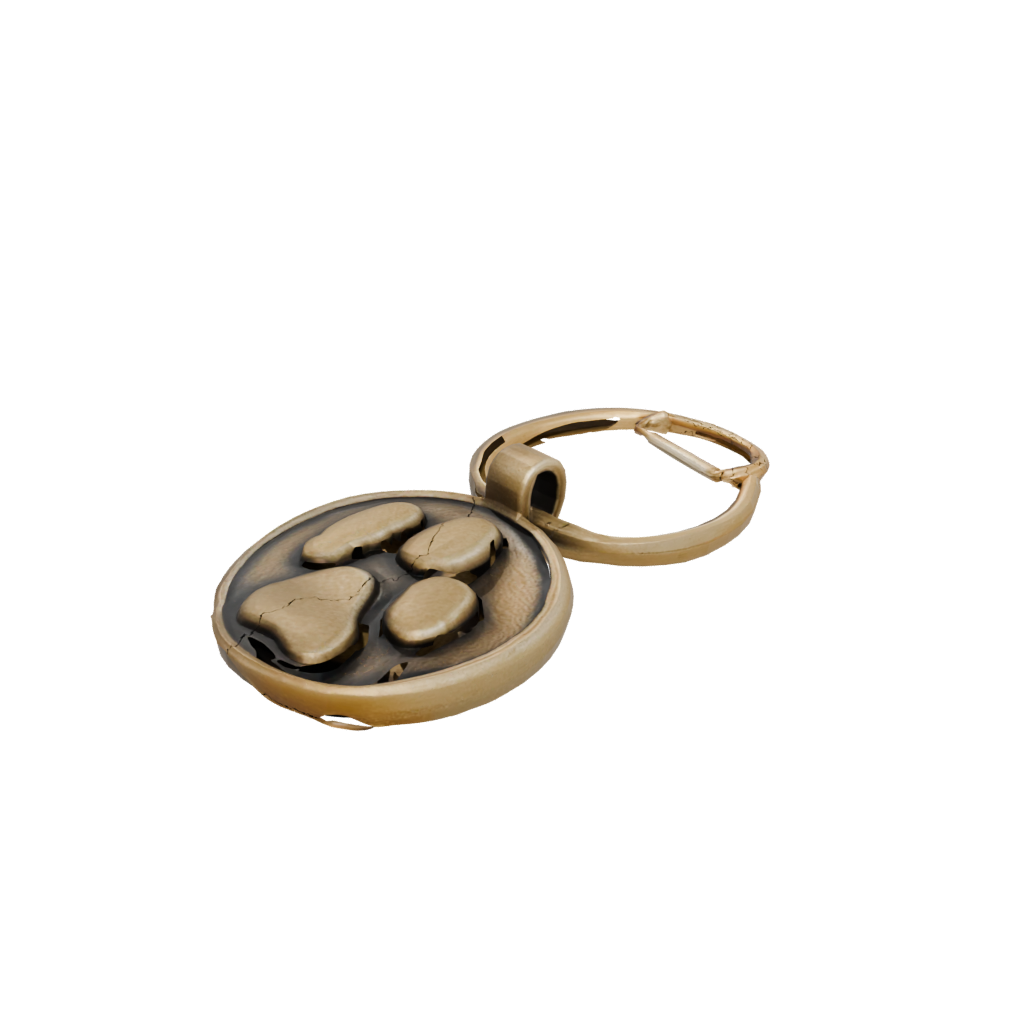 Bronze 3D Paw Print Charm — keychains 3D print model, STL