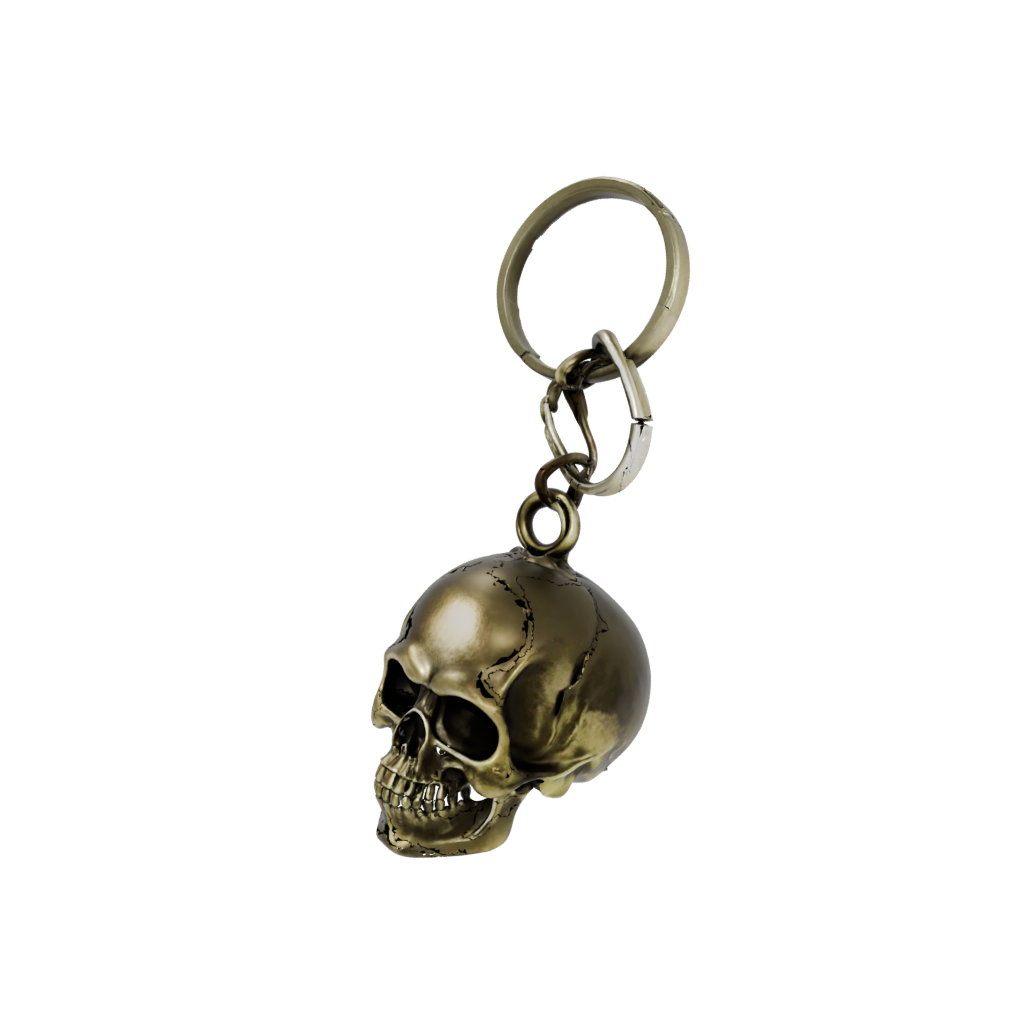 Bronze 3D Skull Charm — keychains 3D print model, STL