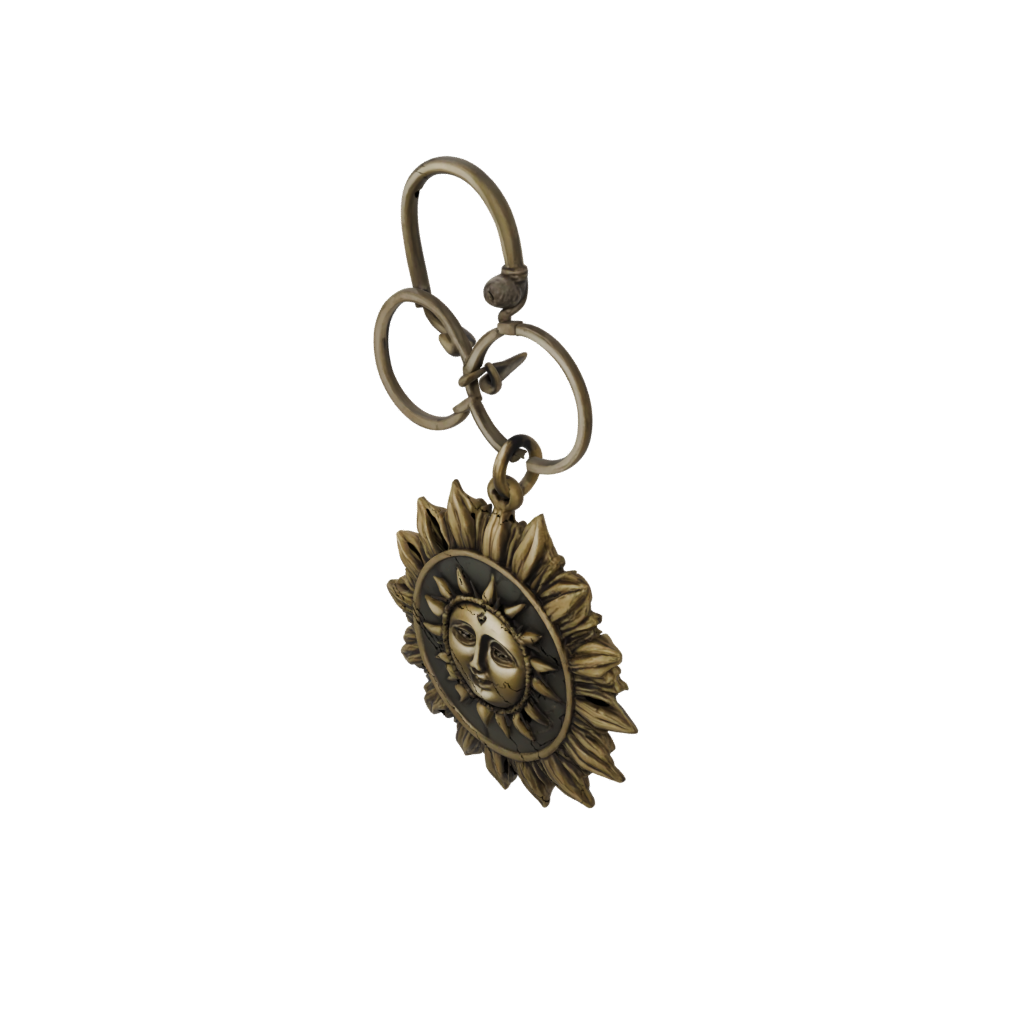 Bronze 3D Sun Charm