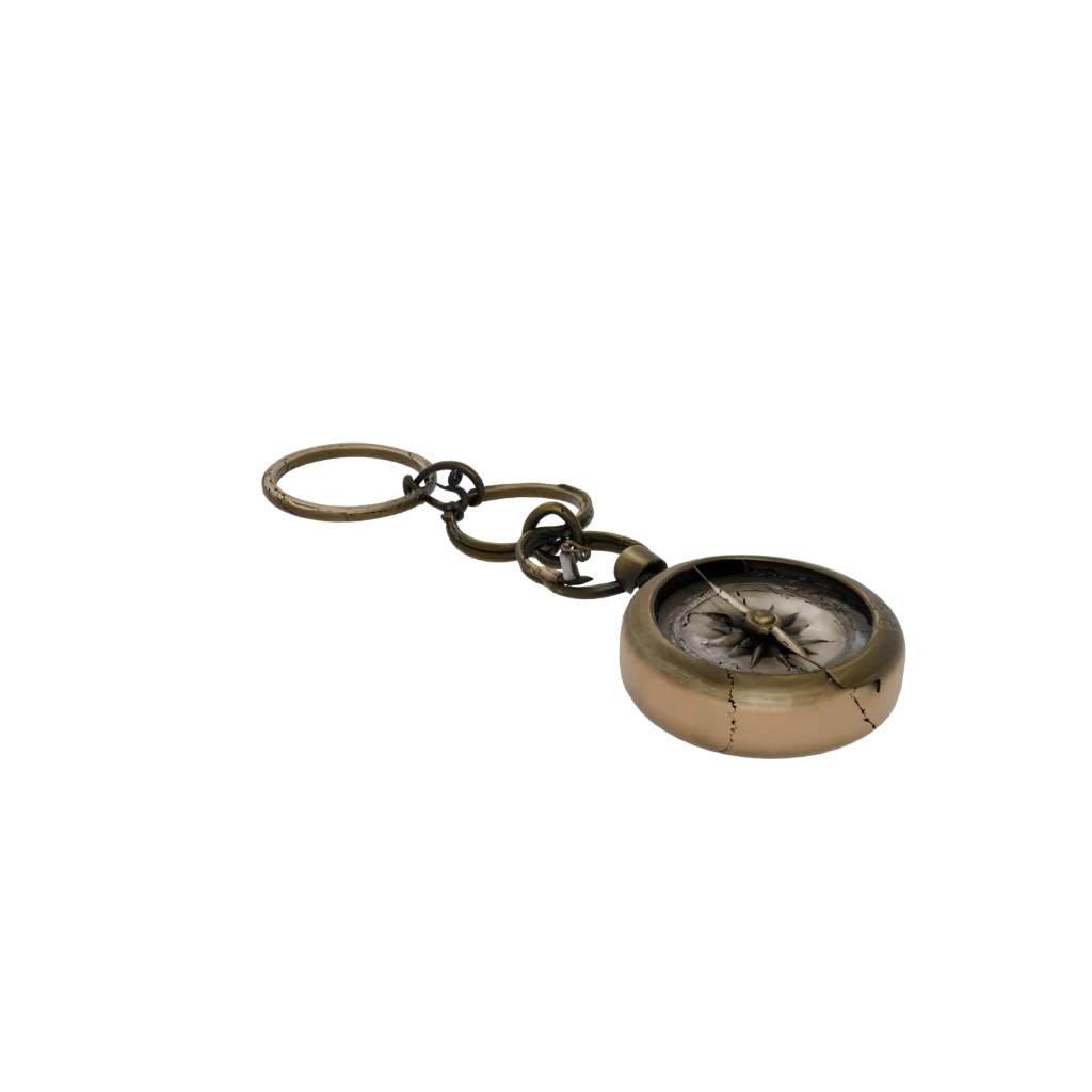 Bronze Compass Charm — keychains 3D print model, STL