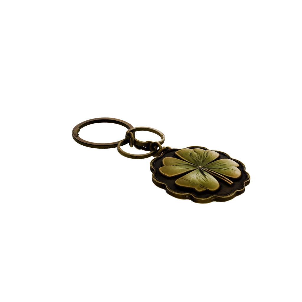Bronze Four-Leaf Clover Charm — keychains 3D print model, STL