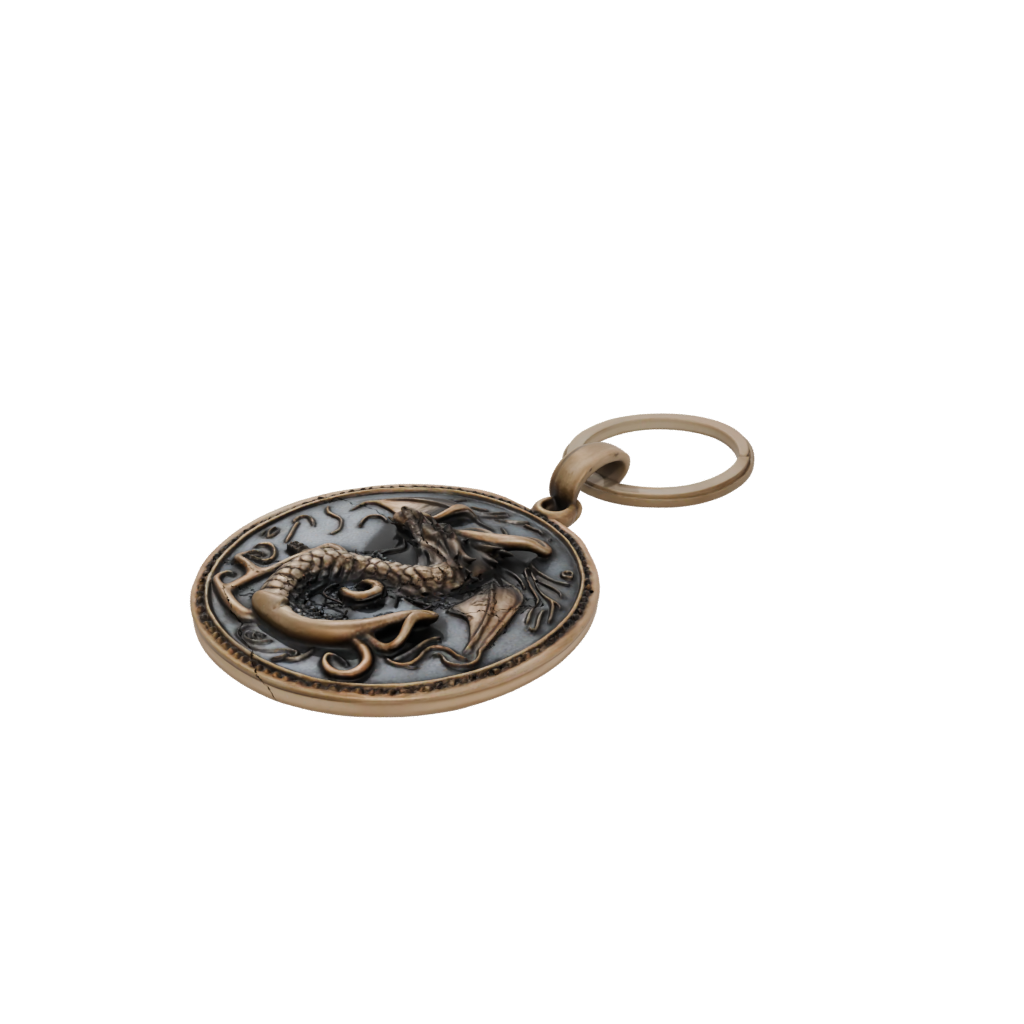 Bronze Mini Dragon Charm — keychains 3D print model, STL