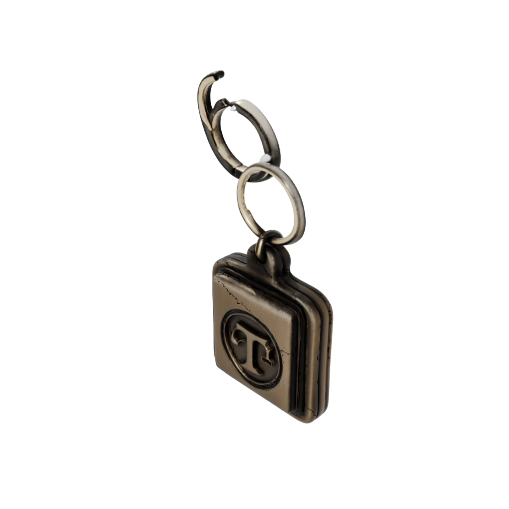 Bronze Monogram Initial T — keychains 3D print model, STL