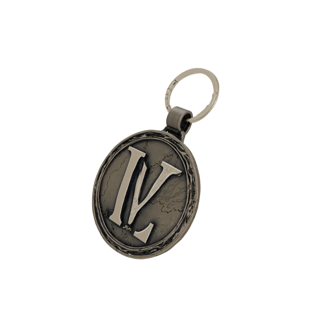 Bronze Monogram Initial V — keychains 3D print model, STL