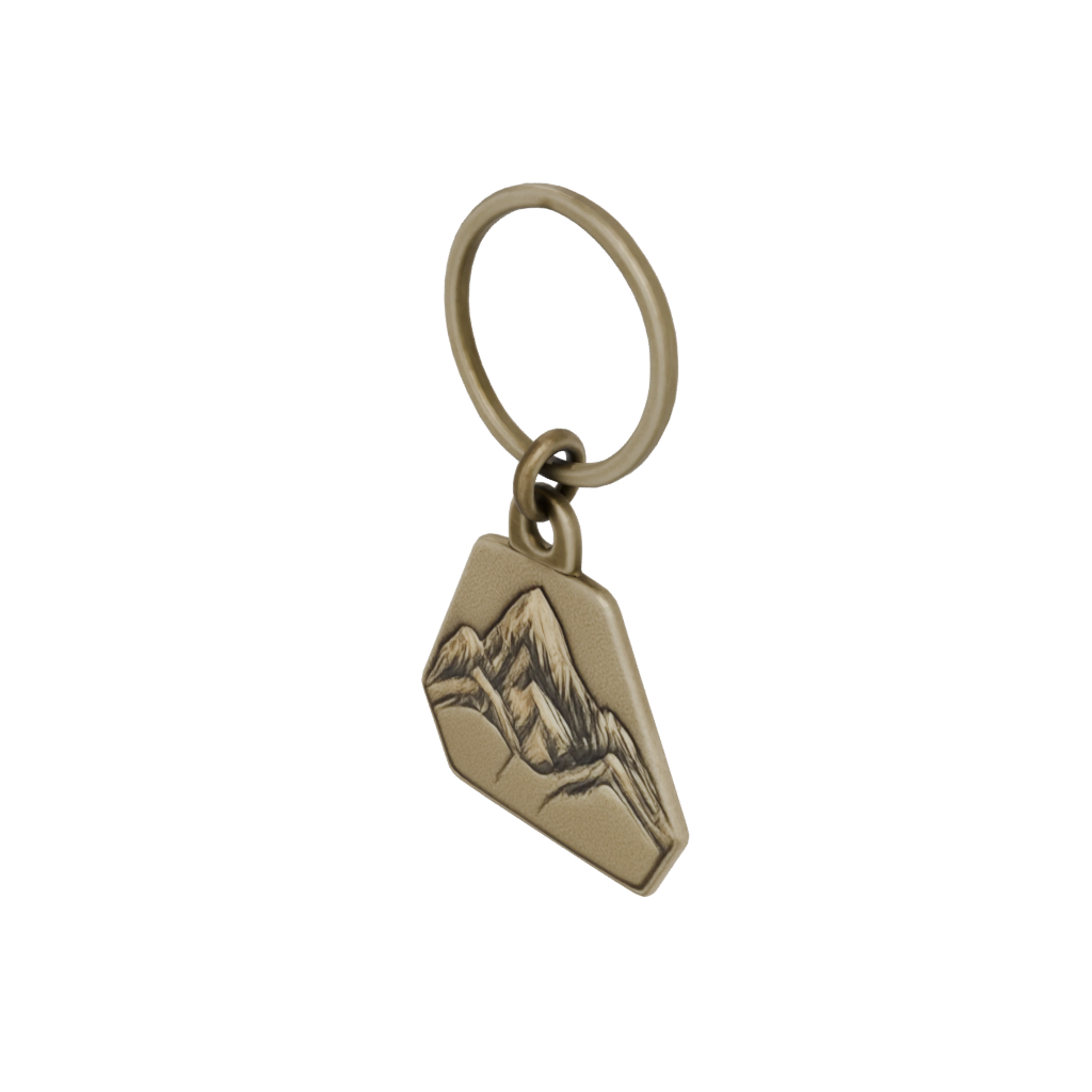 Bronze Mountain Peak Charm — keychains 3D print model, STL