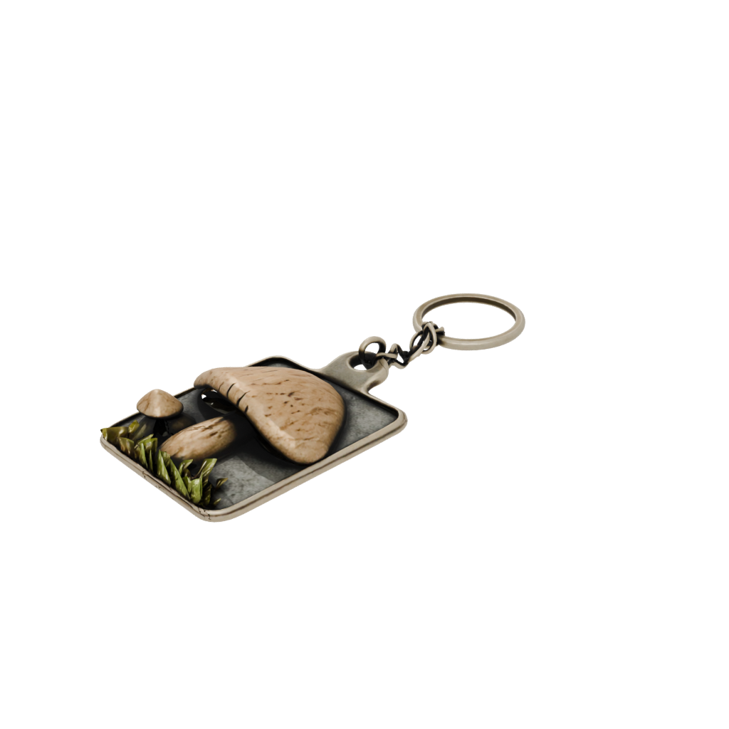 Bronze Mushroom Charm — keychains 3D print model, STL