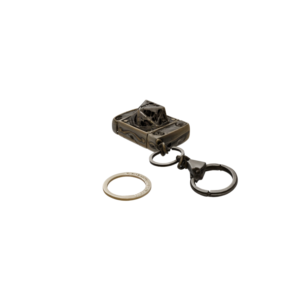 Bronze Layered Dice Holder Keychain