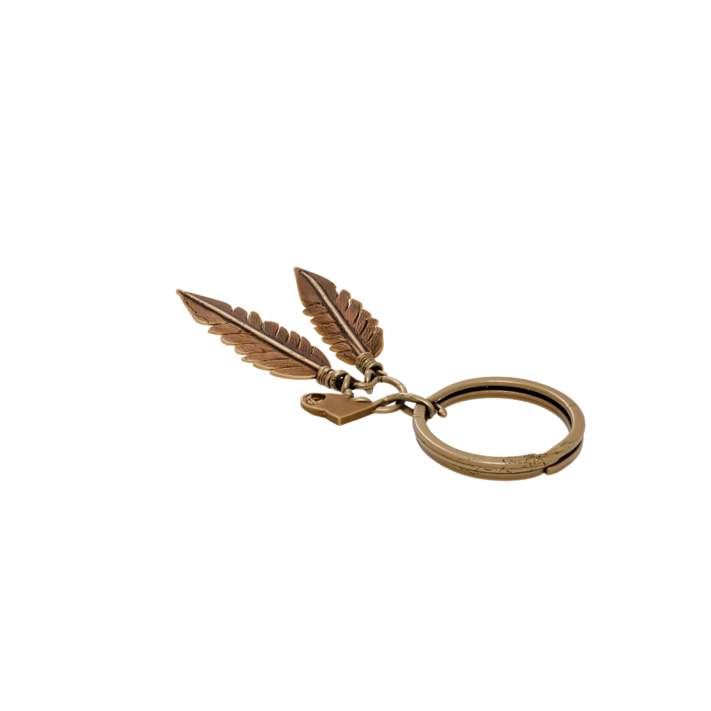 Bronze Layered Feather Charm — keychains 3D print model, STL
