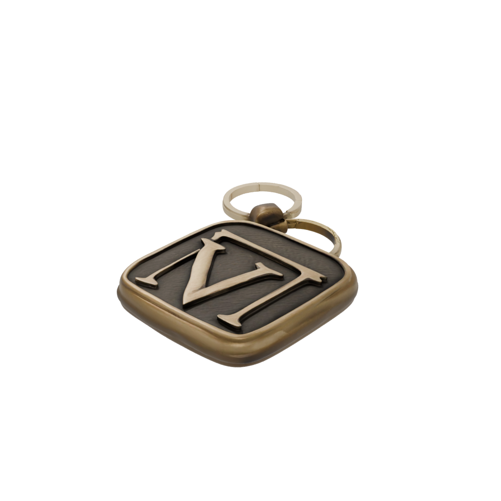 Bronze Layered Monogram Initial V