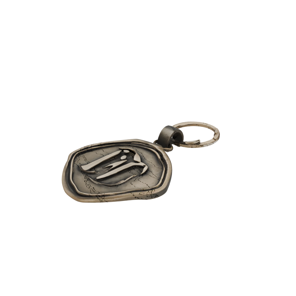 Bronze Layered Monogram Initial W — keychains 3D print model, STL
