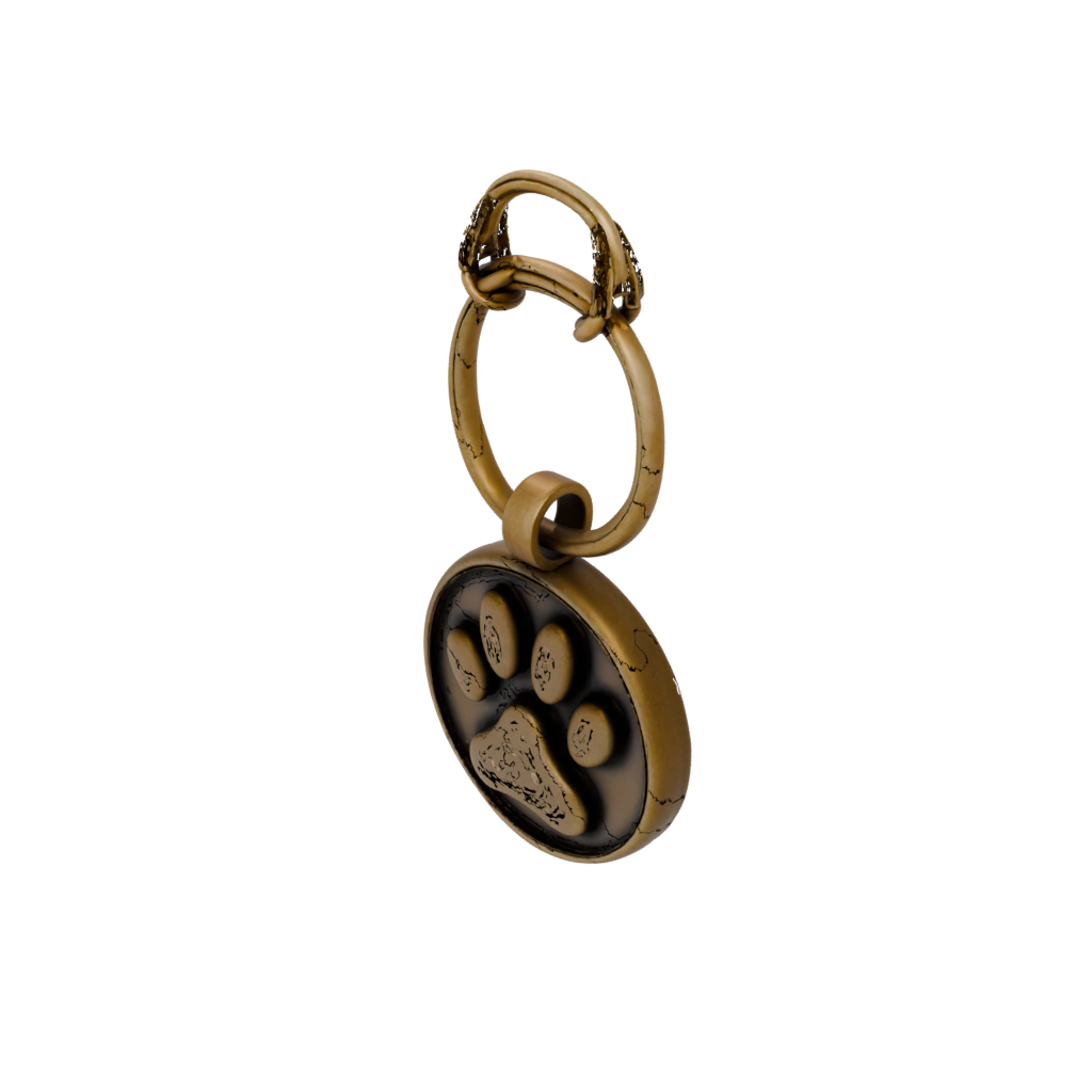 Bronze Layered Paw Print Charm — keychains 3D print model, STL