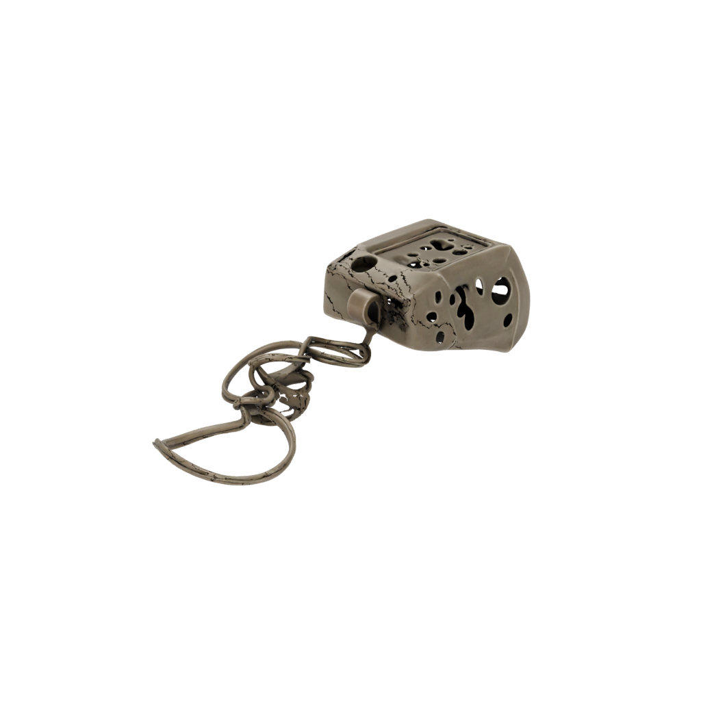 Bronze Outline Dice Holder Keychain