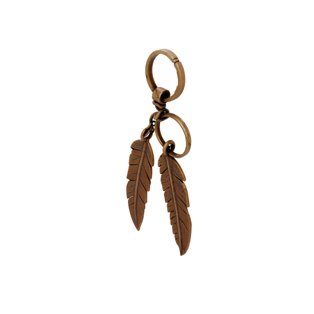 Bronze Outline Feather Charm
